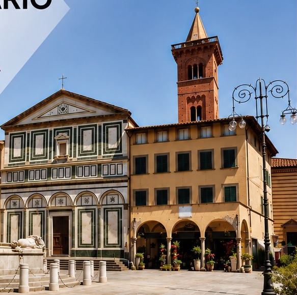 La Collegiata di Sant’Andrea e la piazza nel centro di Empoli